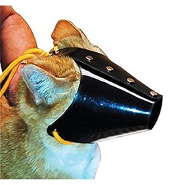 JorVet Cat Muzzle -Large Size | Durable Black Plastic with Adjustable Drawstring | Secure Fit for Large Cats & Brachycephalic Breeds | Veterinary-Quality Restraint for Grooming & Exams