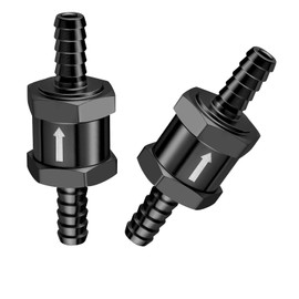 EVIL ENERGY 1/4" Fuel Check Valve One Way Inline Non Return Diesel Gasoline Black (6mm OD,2PCS)