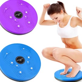 eBoutik - Waist Slimming Balance Rotating Disc Board With String Hold Handles - Multi-functional Twist Exercise For Home Fitness Gym Equipment for Summer Core, Arms & Legs (Red)