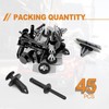 45pcs Bumper Shield Retainer Clip Wheel Fender Flare Clips Fender