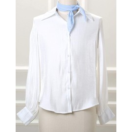 sourcing map Women's Plain Rhombus Neckerchief Scarves Thin Long Neckerchief, lightblue