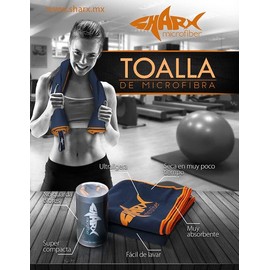 SHARX 2 Piezas de Toalla de Microfibra Deportiva Medida 40x80cm Ideales para el Gym (Azul Marino)