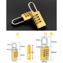 Combination padlock, suitcase lock, 4 digits, weatherproof, time lock, locker lock