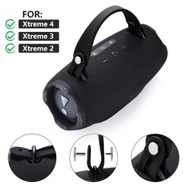 ZLiT Removable Carry Silicone Handle Strap for JBL Xtreme4 Xtreme3 Xtreme2 Portable Speaker (Black)