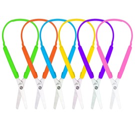 Loop Scissor, 5.3 inch Mini Loop Scissors for Kids, Safety Handle Crafts Scissors for Crafts Sewing