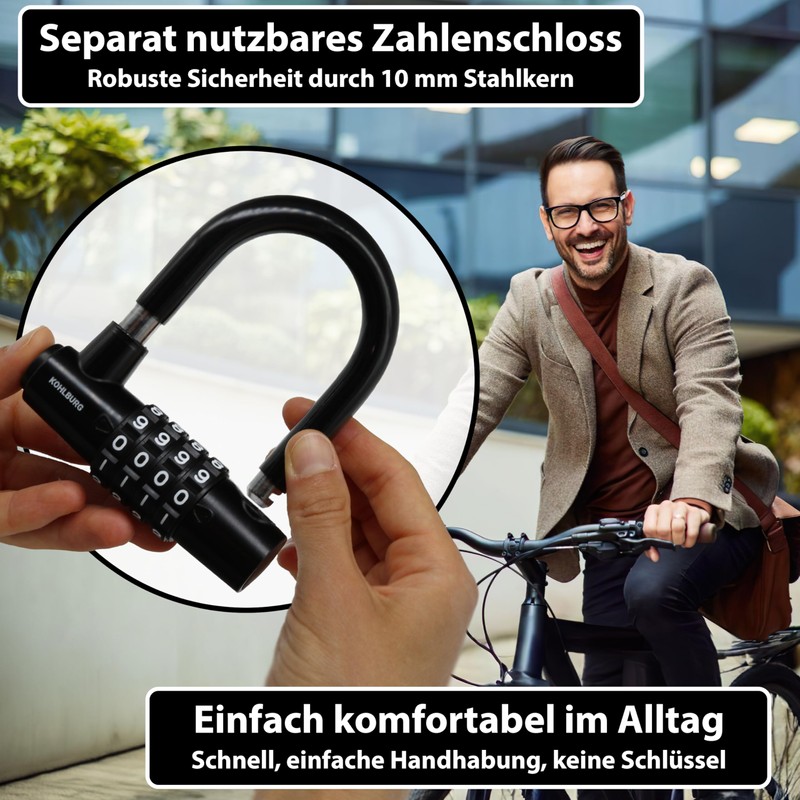 KOHLBURG Cable Lock 2 Metres Long with Combination – 200
