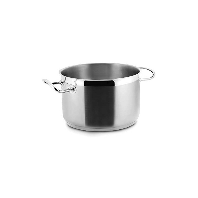 Lacor Eco-Chef Deep Casserole Without Lid, Stainless Steel Silver, 16