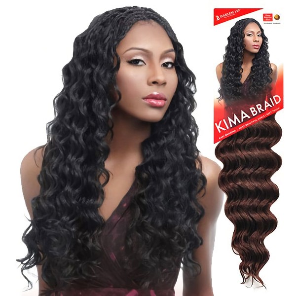 Harlem125 Synthetic Crochet Hair Kima Braid - OCEAN WAVE 20" (4 Medium Brown)