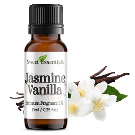 Jasmine Vanilla, 10ml (0.35fl oz) Premium Fragrance Oil, Aromatherapy, Diffuser, Crafts, Soap, Home Scents, Bath & Body, DIY Parfum and Much More. Versatile & Long-Lasting by Sweet Essentials