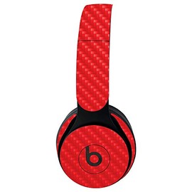 MightySkins Carbon Fiber Skin for Beats Solo Pro Wireless Headphones - Solid Red | Protective, Durable Textured Carbon Fiber Finish | Easy to Apply, Remove, and Change Styles | Made in The USA