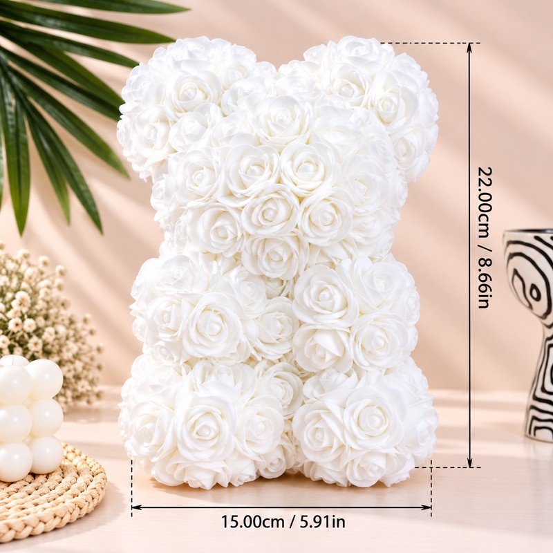 Rose Teddy Bear for Romantic Gifts – Artificial Rose Bouquet