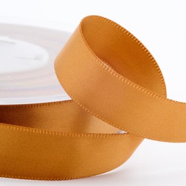 Italian Options Satin Ribbon, 10mm Wide x 25 Metre Roll, Antique Gold