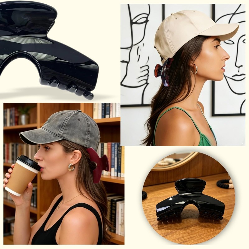 4 Pcs Hat Claw Clip for Women, Trucker & Baseball