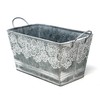 allgala Galvanized Planter Pot Indoor and Outdoor Decoration-Rectangle Grey-9"-HD88315