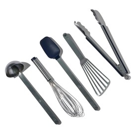 Made In Cookware - Stainless Steel Kitchen Utensil 5-piece Set - Ladle, Tongs, Whisk, Spoonula, Fish Turner