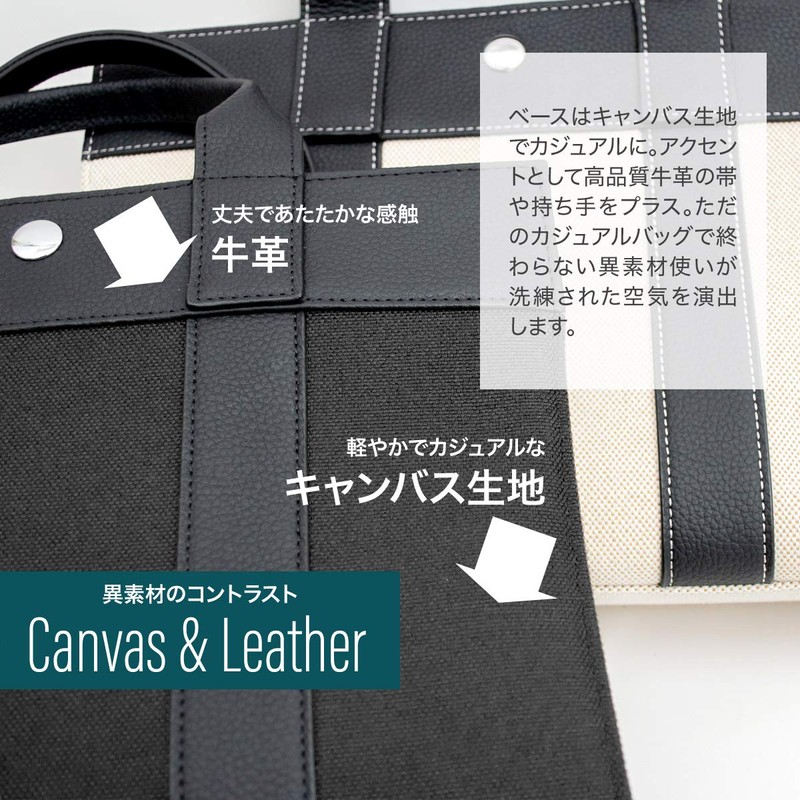 MALTA Small Mini Tote Bag, Canvas, Cowhide Leather, Zipper, Lightweight,