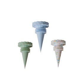 GIR: Get It Right Celebration 3-Pack Low-Profile Silicone Bottle Stoppers Reusable for Wine, Beer, Oil and Vinegar Bottles - Flat Wine Stoppers and Cruet Seals