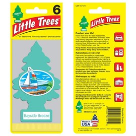 Little Tree Air Freshener Bayside Breeze 6pac, Value Set of 6! LittleTree Air Freshener, Bayside Breeze Set of 6