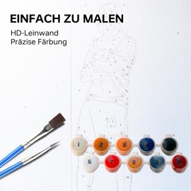 QDUODUO Football Paint by Numbers with Frame for Adults Beginners and Children from 6 Years, KM10 Football Paint by Numbers with Canvas Brushes Acrylic Pigment, 20 x 20 cm Small DIY Hand-Painted