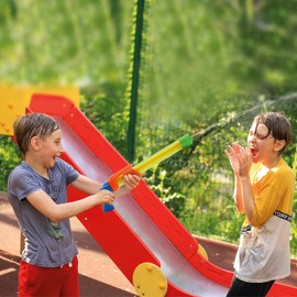 Jamara 460313 460313-Mc Fizz Fizzy 2 in 1 Pistol with Soft, Squirting Water, Shooting Balls, Green