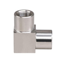 Napredak NPT 1/8 female thread 90 degree elbow pipe fitting connector, 304 stainless steel forged elbow, heavy duty 4350 psi