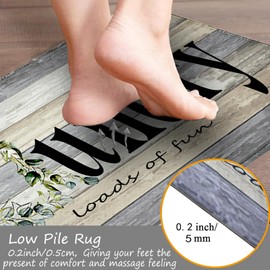 BAOMANYI BAOMANYI Laundry Room Rug Runner, Machine Washable Modern Solid Design Non-Slip Mat