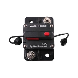 60 Amp Circuit Breaker, 12-48V Waterproof Inline Fuse Inverter with Manual Reset Switch, Fits Boat Trolling Motor Stabilizer Marine ATV Solar System Stereo Audio Trailer Vehicles Electronic Battery