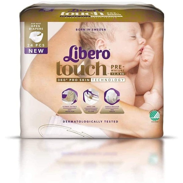 Libero Touch Premature Baby Nappies - 0-2.5kg (1 Pack of 24)