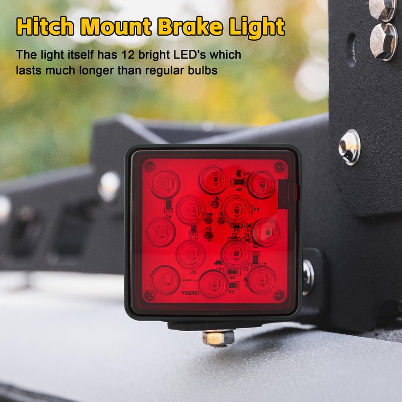 MAXXHAUL 50021 Trailer Hitch Cover with 12 LED's Brake and