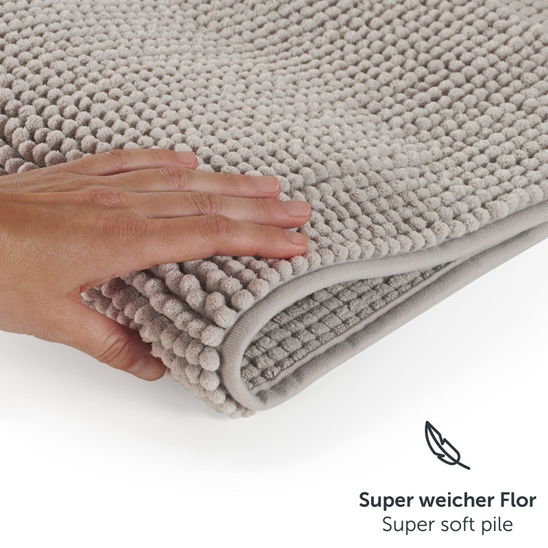 Blumtal Badematte 40x60 cm Chenille - Oeko-TEX zertifizierter Badteppich -