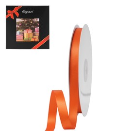 LIUYAXI Double Faced Torried Orange Satin Ribbon, 3/8" X Continuous 25 Yards, Ribbons Perfect for Gift Wrapping Bows Bouquet Wedding Decor DIY Craft and More
