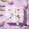 LeZakaa Cupcake Birthday Wrapping Paper Roll for Daughter, Pink Cupcake,