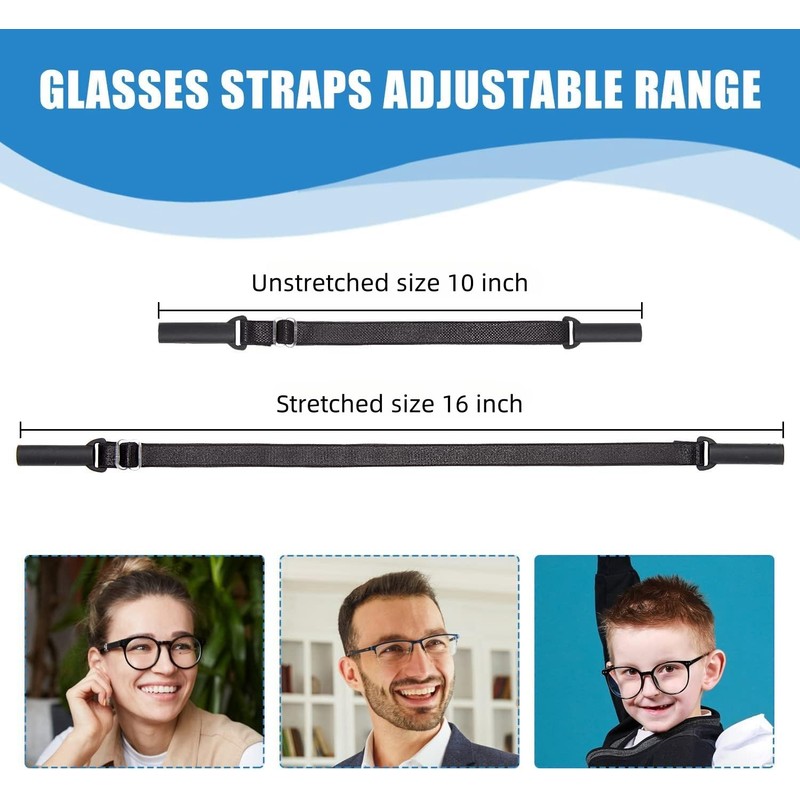 Enenfly Adjustable Glasses Straps - 3 Pack No Tail Eyewear