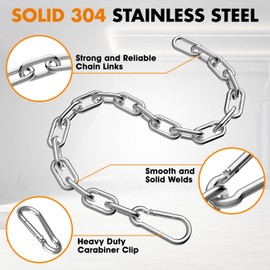 Anobeyi 23.6" Weight Lifting Chain for Workout, 304 Stainless Steel Home Gym Exercise Cable Machine Extension Chain, Fitness Replacement Chain for Triceps LAT Pulldown Machine (Silver-1pc (Dia-4mm))