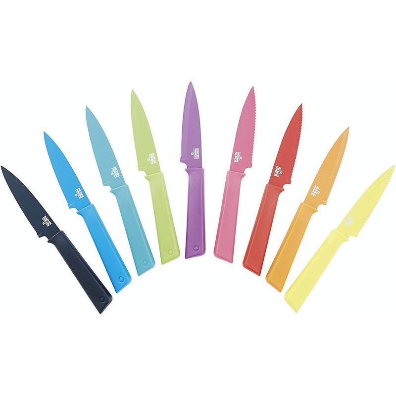 KUHN RIKON Colori+ Serrated Blade with Blade Guard Non-Stick Stainless