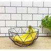 Black Geometric Metal Wire Wooden Base Decorative Storage/ Display Basket