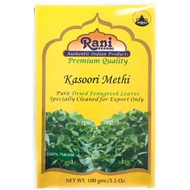 Rani Fenugreek Leaves Dried (Kasoori Methi) 3.5oz (100g) ~ All Natural | Vegan | Gluten Friendly | NON-GMO | Indian Origin