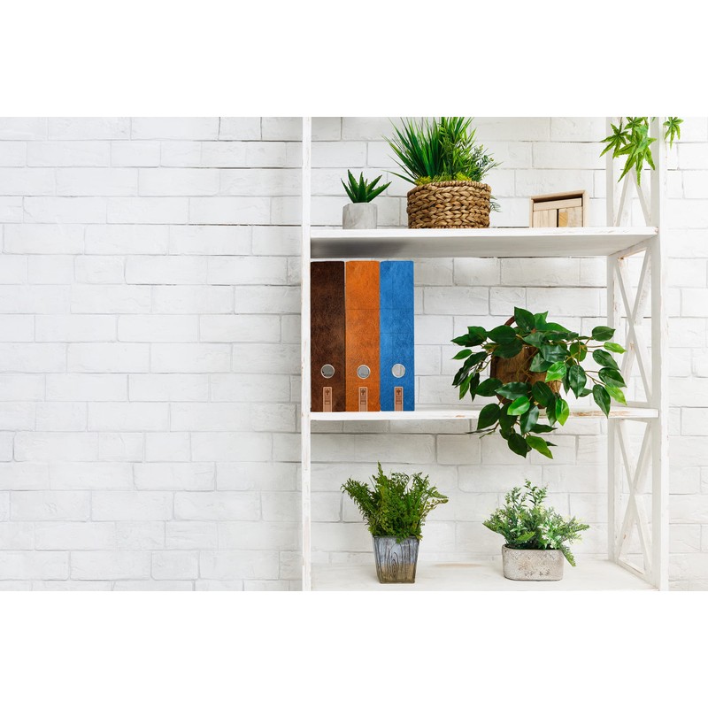 Lederluxus Cognac Lever Arch File DIN A4 Approx. 8 cm