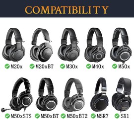 SOULWIT® Professionelle Ersatz Ohrpolster für ATH Audio-Technica DJ-Kopfhörer M50x / M50xBT / M50RD / M40X / M30x / M20x / MSR7 / SX1,Ohrpolster mit strapazierfähigem Netzstoff und hochdichtem Schaum