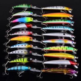 Unbranded 20-Piece Lure Bait Assortment – Minnow Set for Fishing
