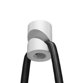 Surface-Mounted Cable Holder for Textile Cable, Monkey Swing, Ceiling and Wall Pin, White Pack of 10