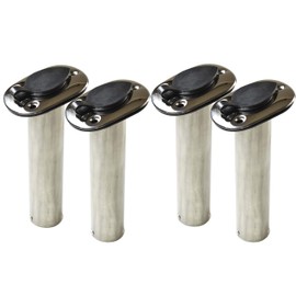 Vinland Marine Flush Mount Rod Holders for Boat, 304 Stainless Steel 15°, 30°, 90° Flush Mount Rod Holder, Gunwale Rod Holders, Gunnel Rod Holders for Boat, with Black Rod Holder Insert