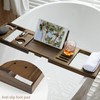 Realgulf Teak Bathtub Tray | Adjustable Width Tray with Wine