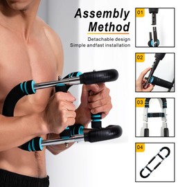 Twister Arm Trainer for Men Women 66lb-88lb-110lb Adjustable Chest Workout Equipment Upper Body Strength Training Machine for Men Portable Home Fitness Equipment for Chest Shoulder Arm【Blue】