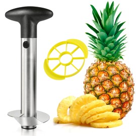 RELUHE Pineapple Corer and Slicer,Pineapple Cutter,[Upgraded, Reinforced,Thicker Blade] 304 Stainless Steel for Home & Kitchen with Sharp Blade for Diced Fruit Rings