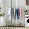 FONECHIN Industrial Gold Clothing Racks on Wheels, Boutique Display Gold