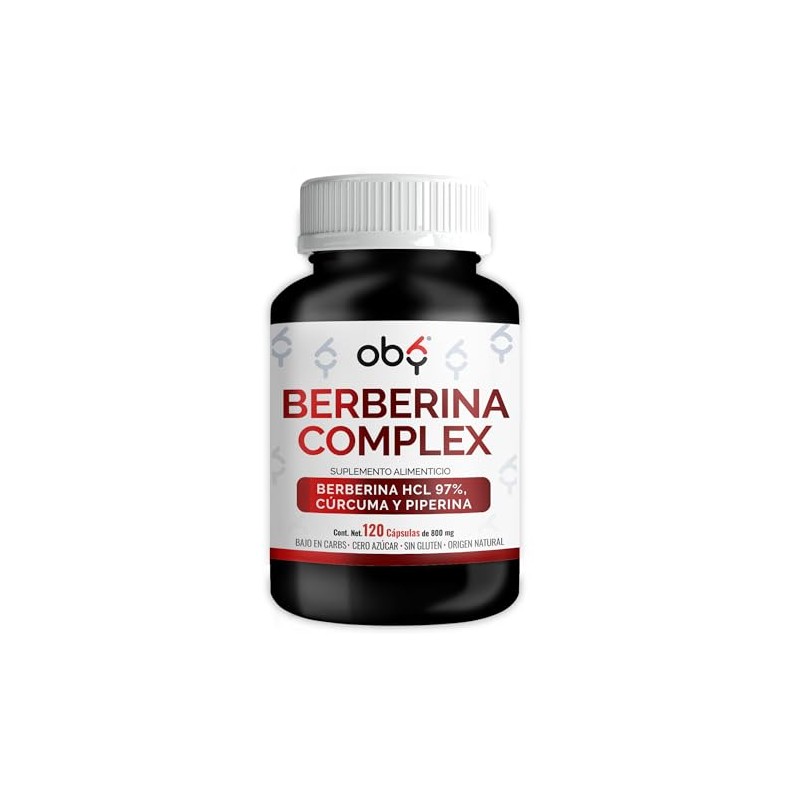 Berberina HCl Pura 120 caps Potenciada con Piperina y Cúrcuma