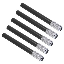 PATIKIL Pencil Extenders, 5Pcs Art Adjustable Metal Pencil Holder Lengthener Pen Sleeve for Short Pencil Crayon Colored Pencils Writing Desk Office, Black