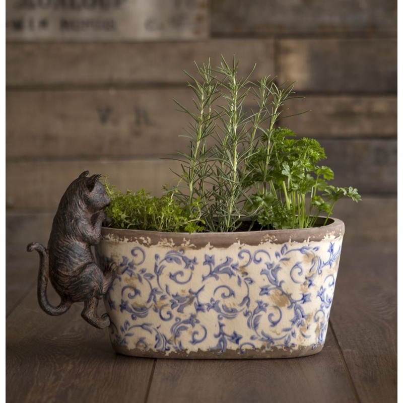 London Ornaments Cat Pot Hanger Flower pot decoration