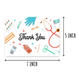EruditeGifts Thank You Card - Premium Medical Greeting Card for Healthcare Professionals - Nurse Card, Doctor Card, Includes Envelope - 5 x 7 inches
